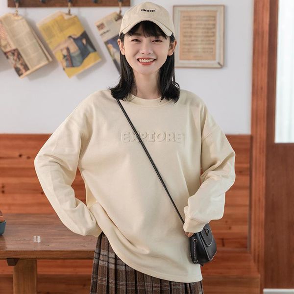 women's hoodies & sweatshirts embossed letter pullover sweater autumn 2021 round neck loose and thin shoulder sleeve top, Black
women's hoodies & sweatshirts embossed letter pullover sweater autumn 2021 round neck loose and thin shoulder sleeve top, Black