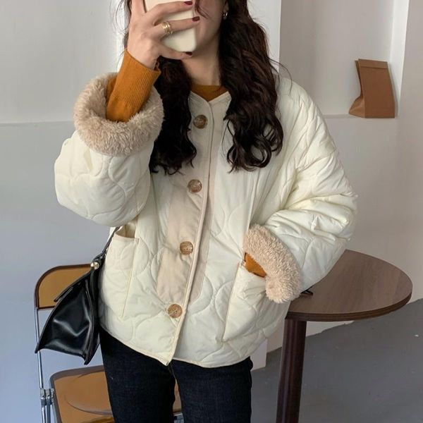 women's jackets cmaz 2021 autumn winter thick coats for women reverse lamb wool coat and round neck small thickened diam, Black;brown
women's jackets cmaz 2021 autumn winter thick coats for women reverse lamb wool coat and round neck small thickened diam, Black;brown