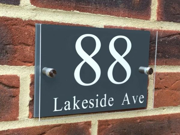 other door hardware house number contemporary grey decorative sign plaque / name