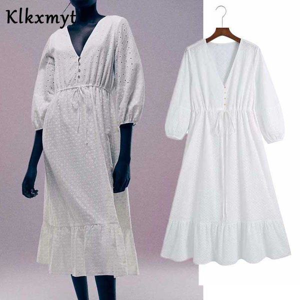 klkxmyt za summer dress women fashion white hollow out embroidery v neck midi casual female party es vestido 210527, Black;gray
klkxmyt za summer dress women fashion white hollow out embroidery v neck midi casual female party es vestido 210527, Black;gray