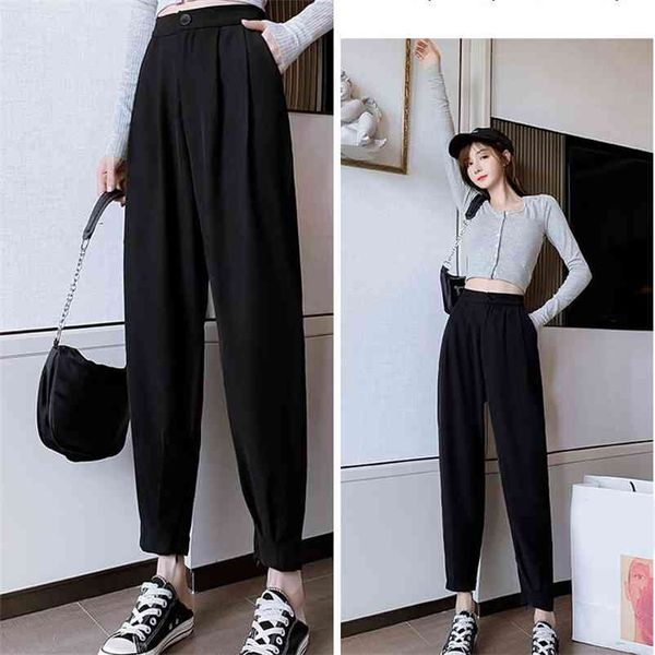 autumn chic casual trousers female women bottom thin solid fashion elegant work wear formal high waist harem pants 210519, Black;white
autumn chic casual trousers female women bottom thin solid fashion elegant work wear formal high waist harem pants 210519, Black;white