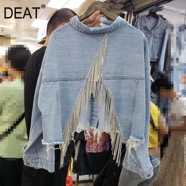 autumn light blue denim pockets diamonds tassel short cropped jacket women size loose coat mg075 210525, Black;brown
autumn light blue denim pockets diamonds tassel short cropped jacket women size loose coat mg075 210525, Black;brown