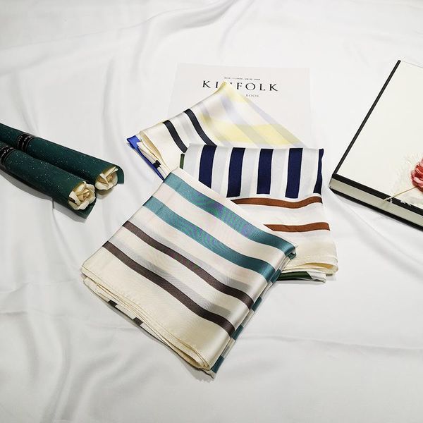 scarves women yellow pink green silk scarf luxury stripe splicing brand 70cm square neck lady foulard head band handkerchief, Blue;gray
scarves women yellow pink green silk scarf luxury stripe splicing brand 70cm square neck lady foulard head band handkerchief, Blue;gray