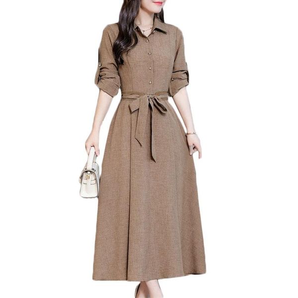 casual dresses women plus size dress spring summer elegant temperament long womens slim fashion long-sleeve cotton linen f115, Black;gray
casual dresses women plus size dress spring summer elegant temperament long womens slim fashion long-sleeve cotton linen f115, Black;gray