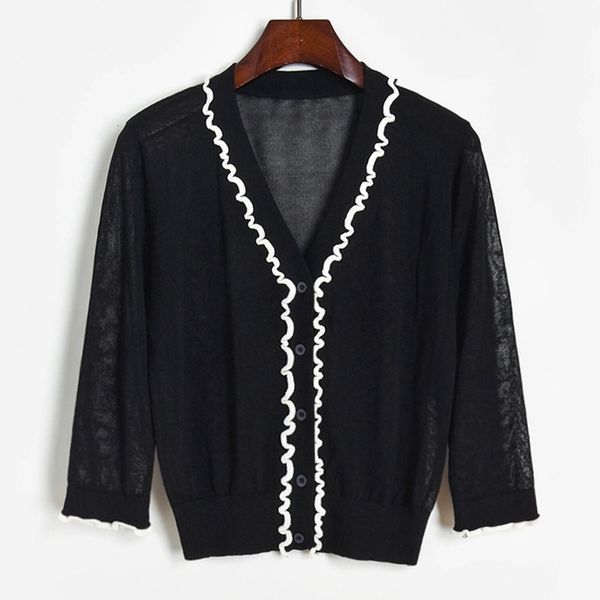 women's jackets ultra-thin cardigan perspective sun protection shirt 2021 summer black and white contrast ruffles v-neck knit, Black;brown
women's jackets ultra-thin cardigan perspective sun protection shirt 2021 summer black and white contrast ruffles v-neck knit, Black;brown