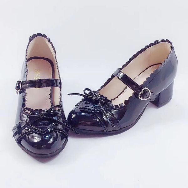 dress shoes 4.5cm harajuku sweet pu leather lolita cosplay chunky high heel heart bow princess heels, Black
dress shoes 4.5cm harajuku sweet pu leather lolita cosplay chunky high heel heart bow princess heels, Black