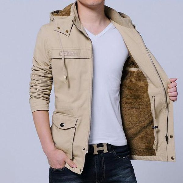 autumn winter new mens clothing velvet lining casual jacket mens windbreaker army green black khaki brown jacket large size, Black;brown
autumn winter new mens clothing velvet lining casual jacket mens windbreaker army green black khaki brown jacket large size, Black;brown