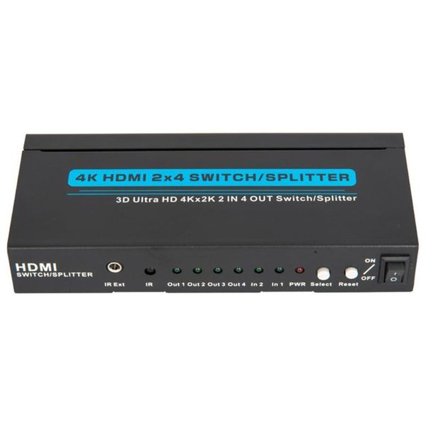 audio cables & connectors 4k 2 in 4 out switch splitter 2x4 extractor converter adapter remote control 3d 1080p
audio cables & connectors 4k 2 in 4 out switch splitter 2x4 extractor converter adapter remote control 3d 1080p