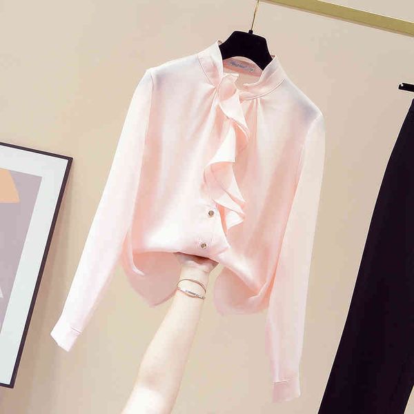 autumn women's high neck long sleeves ruffles chiffon shirts office ladies shirt blouse a4079 210428, White
autumn women's high neck long sleeves ruffles chiffon shirts office ladies shirt blouse a4079 210428, White