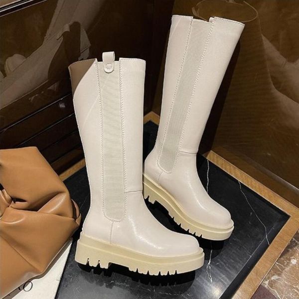 knee high boots white women's solid color genuine leather round toe thick bottom casual shoes zipper botas altas mujer, Black
knee high boots white women's solid color genuine leather round toe thick bottom casual shoes zipper botas altas mujer, Black