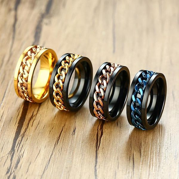 cluster rings zorcvens 2021 spinner chain ring male stainless steel metal not fade gold black blue silver color punk vintage jewelry, Golden;silver
cluster rings zorcvens 2021 spinner chain ring male stainless steel metal not fade gold black blue silver color punk vintage jewelry, Golden;silver