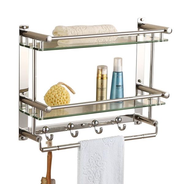 bathroom shelves towel rack stainless steel hardware pendant set double glass shelf cf65
bathroom shelves towel rack stainless steel hardware pendant set double glass shelf cf65