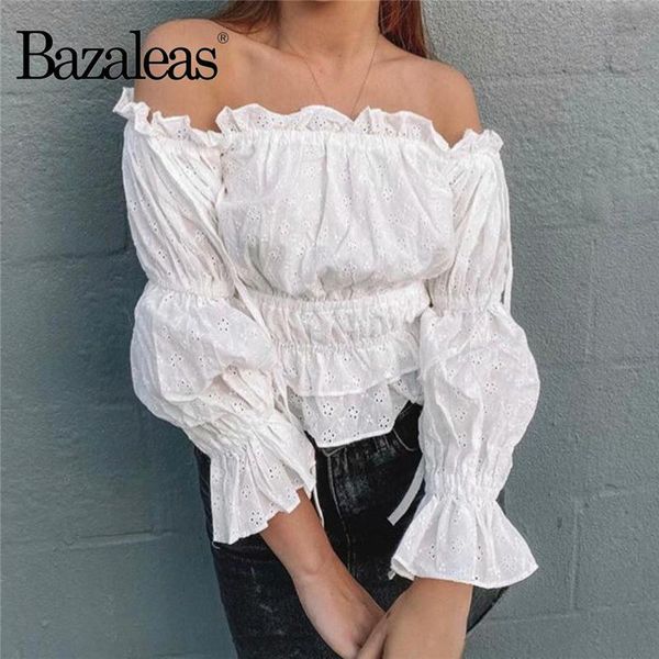 women's blouses & shirts bazaleas elegant white cotton blouse chic long flare sleeve women vintage embroidery cute off shoulder ruffles
women's blouses & shirts bazaleas elegant white cotton blouse chic long flare sleeve women vintage embroidery cute off shoulder ruffles