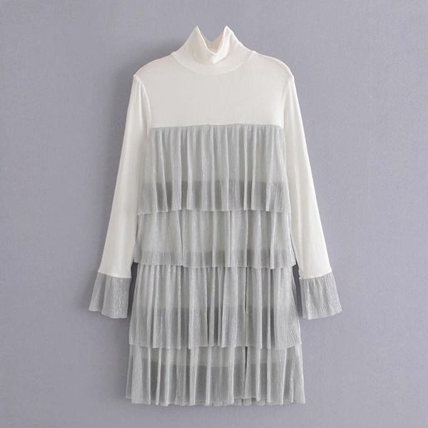 casual dresses cascading ruffle dress women long flare sleeve high waist mini vintage party turtleneck vestidos mujer, Black;gray
casual dresses cascading ruffle dress women long flare sleeve high waist mini vintage party turtleneck vestidos mujer, Black;gray
