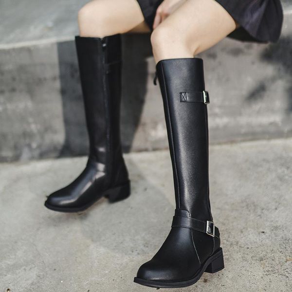 boots super leather straight tube middle long high knight women, Black
boots super leather straight tube middle long high knight women, Black