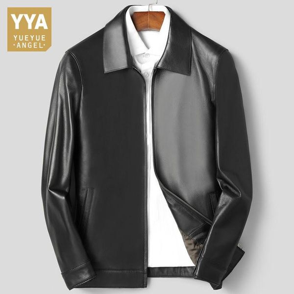 autumn vintage mens sheepskin genuine leather jacket zipper lapel collar business man slim fit coat moto biker jackets men's & faux, Black
autumn vintage mens sheepskin genuine leather jacket zipper lapel collar business man slim fit coat moto biker jackets men's & faux, Black
