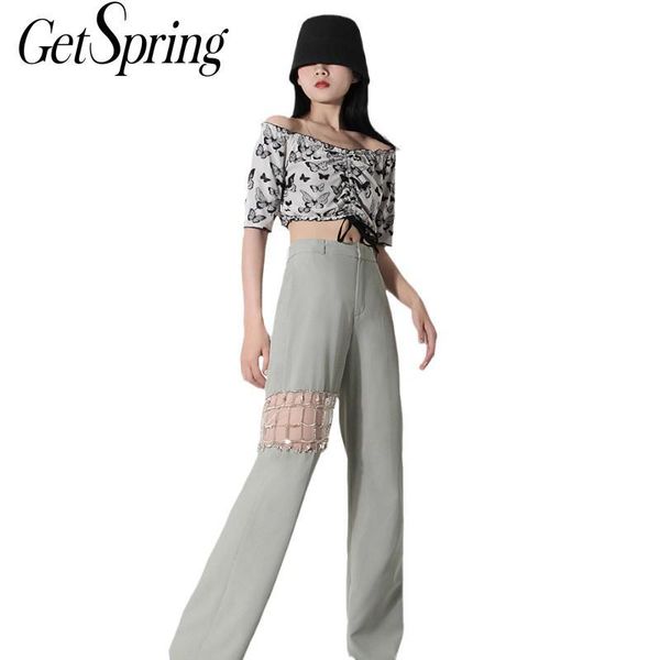 women pant patchwork hollow out plaid wide leg pants asymmetry all match high waist trousers fashion 210430, Black;white
women pant patchwork hollow out plaid wide leg pants asymmetry all match high waist trousers fashion 210430, Black;white