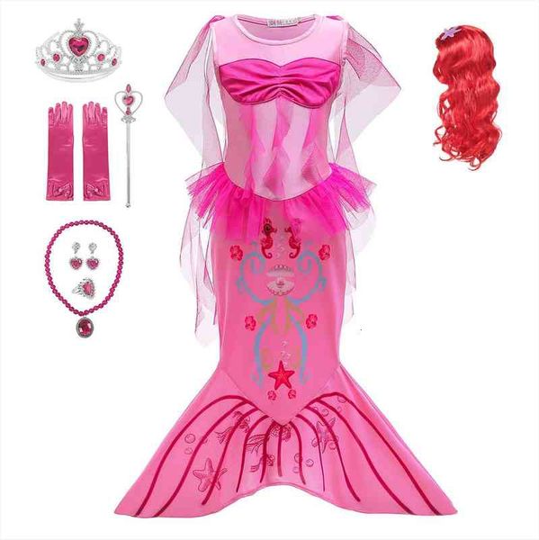 girl princess little mermaid dresses ariel girls costumes anime baby children carnival birthday party clothing, Red;yellow
girl princess little mermaid dresses ariel girls costumes anime baby children carnival birthday party clothing, Red;yellow