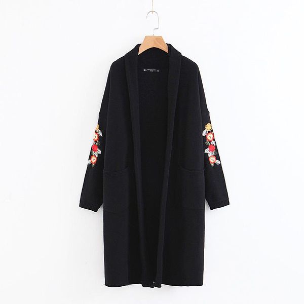 women's sweaters asds women floral embroidery knitted long cardigans warm pockets sleeve loose ladies casual chic xqb-8528, White;black
women's sweaters asds women floral embroidery knitted long cardigans warm pockets sleeve loose ladies casual chic xqb-8528, White;black