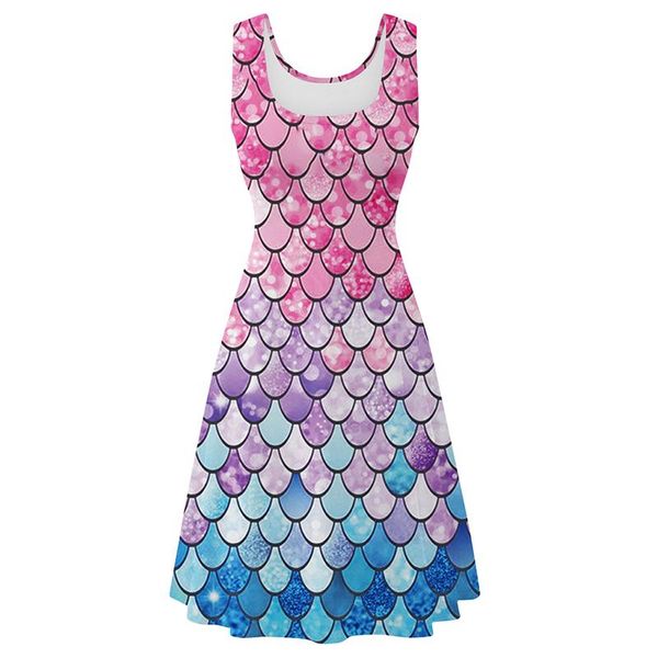 casual dresses women's sleeveless dress scoop neck mermaid costume fish scales printed summer beach a line, Black;gray
casual dresses women's sleeveless dress scoop neck mermaid costume fish scales printed summer beach a line, Black;gray