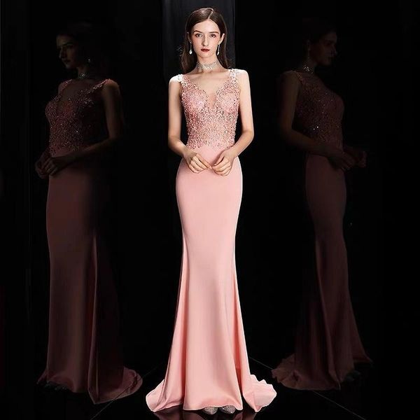party dresses pink v-neck evening dress mermaid 2021 elegant sleeveless long banquet formal prom gowns for wedding reunion birthday, White;black
party dresses pink v-neck evening dress mermaid 2021 elegant sleeveless long banquet formal prom gowns for wedding reunion birthday, White;black