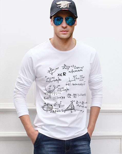 science teen math men t shirts formula long sleeve style spring 100% cotton tees, White;black
science teen math men t shirts formula long sleeve style spring 100% cotton tees, White;black