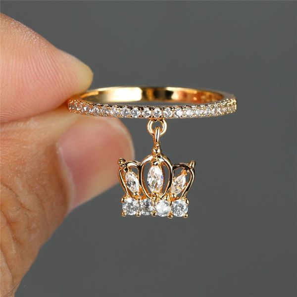 wedding rings cute female crystal crown pendant ring trendy gold silver color engagement charm zircon stone for women, Slivery;golden
wedding rings cute female crystal crown pendant ring trendy gold silver color engagement charm zircon stone for women, Slivery;golden
