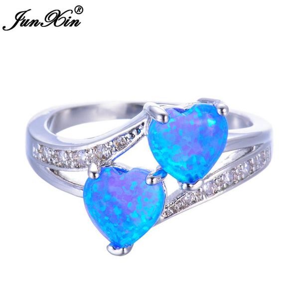 cluster rings junxin 2021 fashion male female double heart ring bohemian blue fire opal stone promise engagement for men and women, Golden;silver
cluster rings junxin 2021 fashion male female double heart ring bohemian blue fire opal stone promise engagement for men and women, Golden;silver