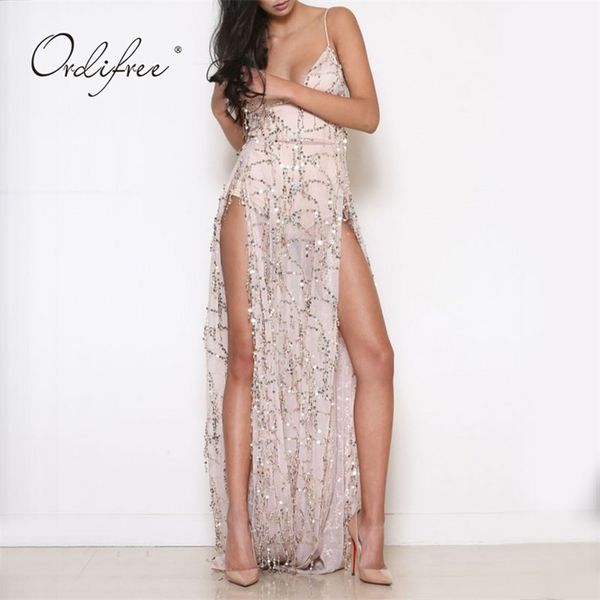 summer women long party dress spaghetti strap see through high slit sequin maxi 210513, Black;gray
summer women long party dress spaghetti strap see through high slit sequin maxi 210513, Black;gray