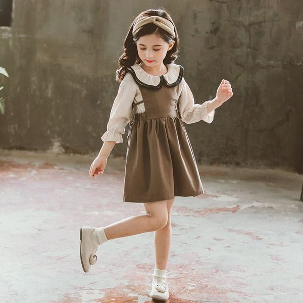 childrens clothes sets girls two-piece dress peter pan collar white shirt + strap dress princess fishtail dress for girl gifts
childrens clothes sets girls two-piece dress peter pan collar white shirt + strap dress princess fishtail dress for girl gifts