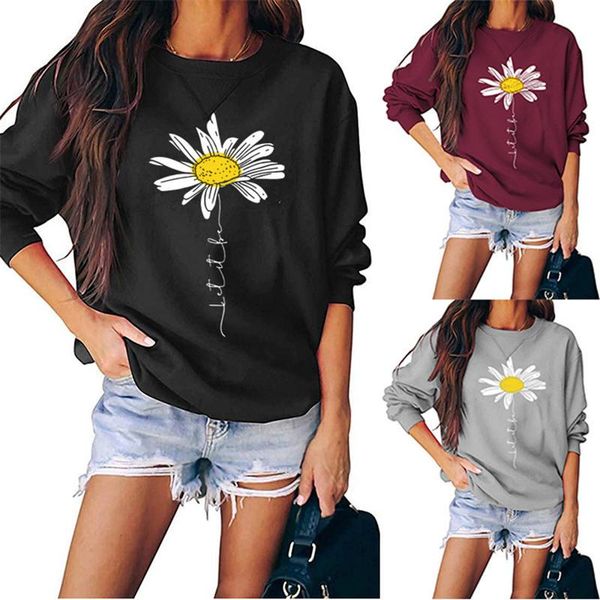 women let it be daisy trendy funny hipster shirt floral letters crew neck winter aesthetic long sleeve thin sweatshirt women's hoodies, Black
women let it be daisy trendy funny hipster shirt floral letters crew neck winter aesthetic long sleeve thin sweatshirt women's hoodies, Black