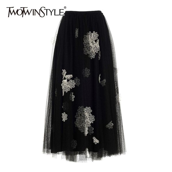 black patchwork appliques floral skirt for women high waist mesh casual midi skirts female fashion clothing 210521
black patchwork appliques floral skirt for women high waist mesh casual midi skirts female fashion clothing 210521