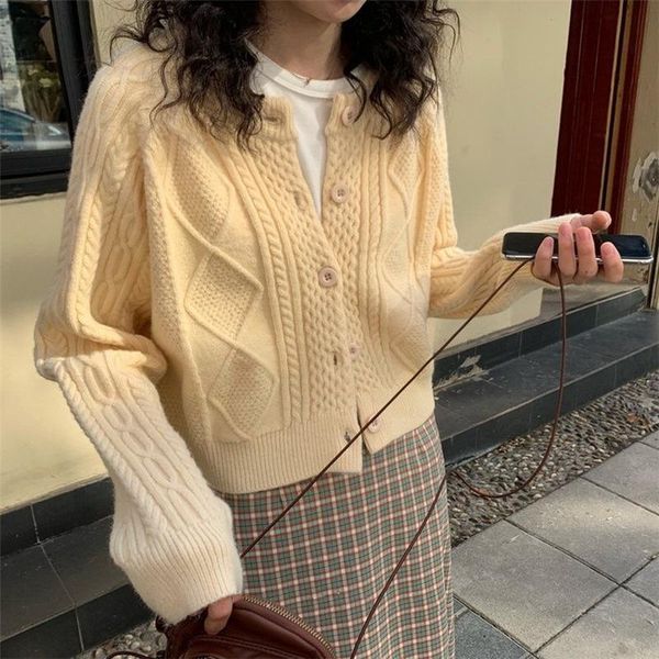 women's knits & tees chic twist knit patchwork cardigan coat o neck long sleeve single breasted sweater ol office lady fresh warm women, White
women's knits & tees chic twist knit patchwork cardigan coat o neck long sleeve single breasted sweater ol office lady fresh warm women, White