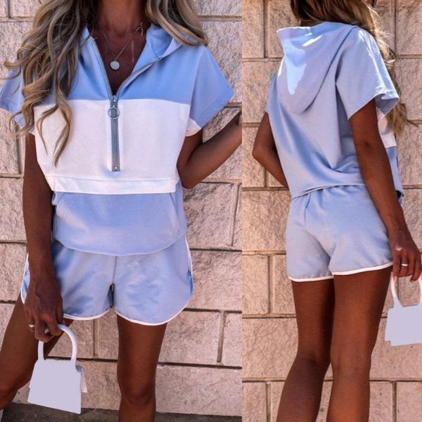 women's tracksuits 2pcs/set two piece set women outfits casual short sleeve hooded loose shorts 2 sports suits, Gray
women's tracksuits 2pcs/set two piece set women outfits casual short sleeve hooded loose shorts 2 sports suits, Gray
