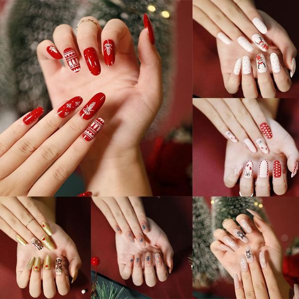 false nails 24 pcs/box diy almond ballerina christmas stiletto fake full cover nail tips press on detachable, Red;gold
false nails 24 pcs/box diy almond ballerina christmas stiletto fake full cover nail tips press on detachable, Red;gold