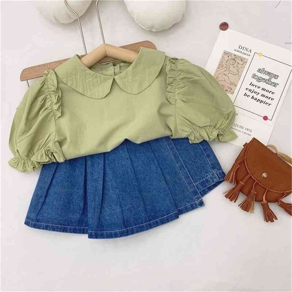 summer arrival girls fashion green blouses kids korean design children clothes 210528, Blue
summer arrival girls fashion green blouses kids korean design children clothes 210528, Blue