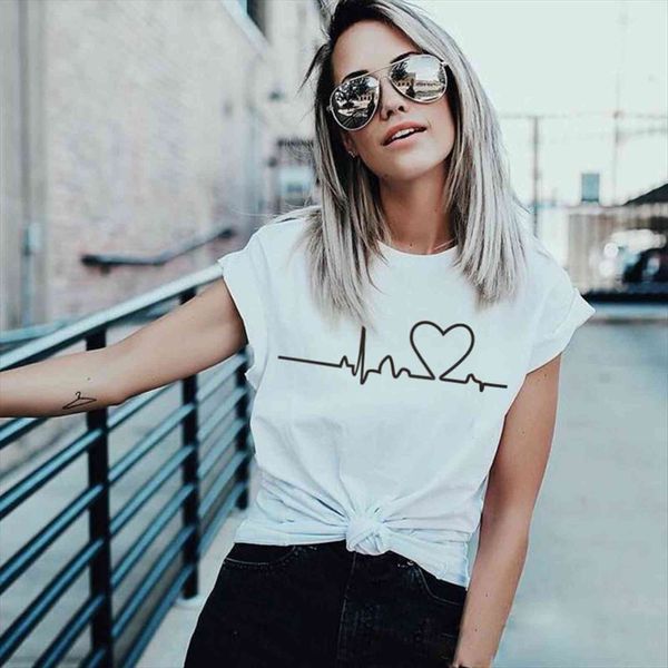 lover printed harajuku summer women t shirts black neck casual heartbeat tee female shirt kawaii clothing, White
lover printed harajuku summer women t shirts black neck casual heartbeat tee female shirt kawaii clothing, White