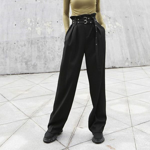 women's pants & capris casual black ruched womens wide leg high waist with sashes autumn trousers female fashion clothing 2021, Black;white
women's pants & capris casual black ruched womens wide leg high waist with sashes autumn trousers female fashion clothing 2021, Black;white