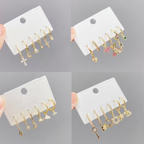hoop & huggie fashion brilliant crystal danity small earrings set 6 pcs heart sets for women jewelry, Golden;silver
hoop & huggie fashion brilliant crystal danity small earrings set 6 pcs heart sets for women jewelry, Golden;silver