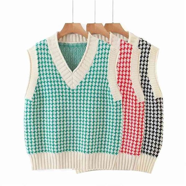 autumn small sweet college style classic houndstooth knitted vest for women winter women's v-neck sleeveless sweater 210508, Black;white
autumn small sweet college style classic houndstooth knitted vest for women winter women's v-neck sleeveless sweater 210508, Black;white