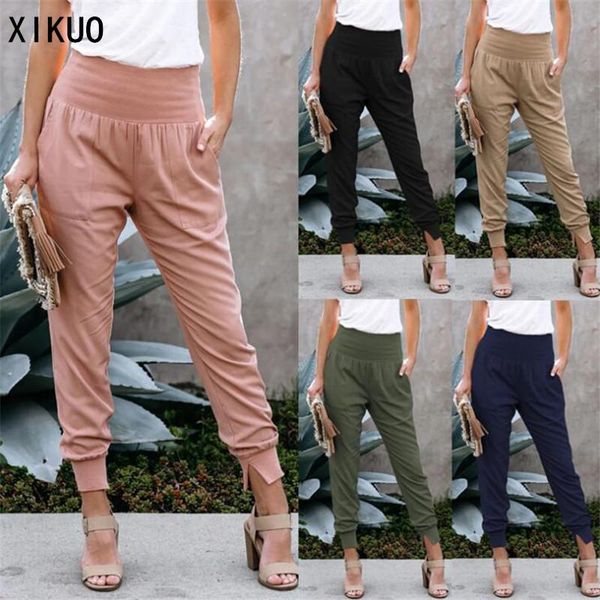 women's pants & capris 2021 autumn and winter solid color high-waist nine-point trousers casual with split ends, Black;white
women's pants & capris 2021 autumn and winter solid color high-waist nine-point trousers casual with split ends, Black;white