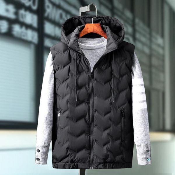 men's vests 2021 hooded vest jacket autumn warm sleeveless winter casual plus size, Black;white
men's vests 2021 hooded vest jacket autumn warm sleeveless winter casual plus size, Black;white