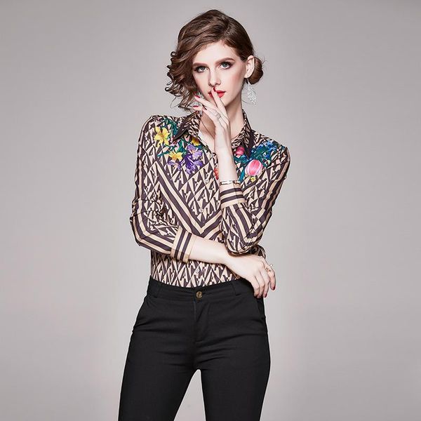 women's blouses & shirts nrj-6f-613-b-1106 2021 spring women stripe flower print, White
women's blouses & shirts nrj-6f-613-b-1106 2021 spring women stripe flower print, White