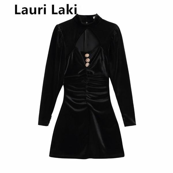 casual dresses lauri laki black a-line party dress women elegant velvet vintage mini long sleeve autumn spring 2021 robe, Black;gray
casual dresses lauri laki black a-line party dress women elegant velvet vintage mini long sleeve autumn spring 2021 robe, Black;gray