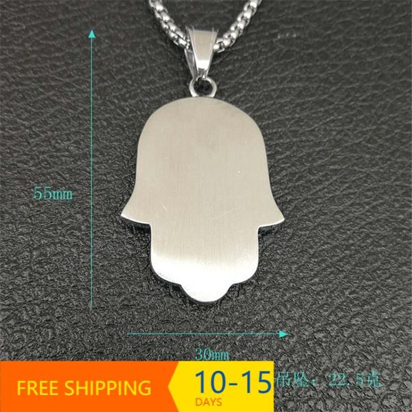pendant necklaces hip hop iced out full rhinestone hamsa hand of fatima pendants for women/men jewelry gold color stainless steel chain, Silver
pendant necklaces hip hop iced out full rhinestone hamsa hand of fatima pendants for women/men jewelry gold color stainless steel chain, Silver