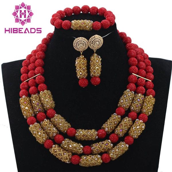 earrings & necklace trendy champagne gold crystal bridal charming red coral beads african jewelry sets set abh173, Silver
earrings & necklace trendy champagne gold crystal bridal charming red coral beads african jewelry sets set abh173, Silver