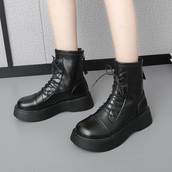 boots black platform women cross tied thick sole ankle leisure pu leather round toe short mujer
boots black platform women cross tied thick sole ankle leisure pu leather round toe short mujer