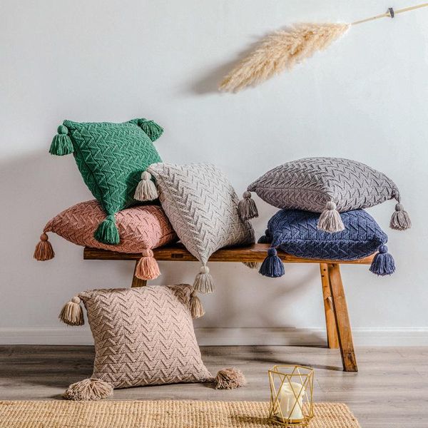 cushion/decorative pillow nordic chenille knitted square cushion cover yellow pink with tassels sofa bed chair decorative pillowcase 45x45cm
cushion/decorative pillow nordic chenille knitted square cushion cover yellow pink with tassels sofa bed chair decorative pillowcase 45x45cm