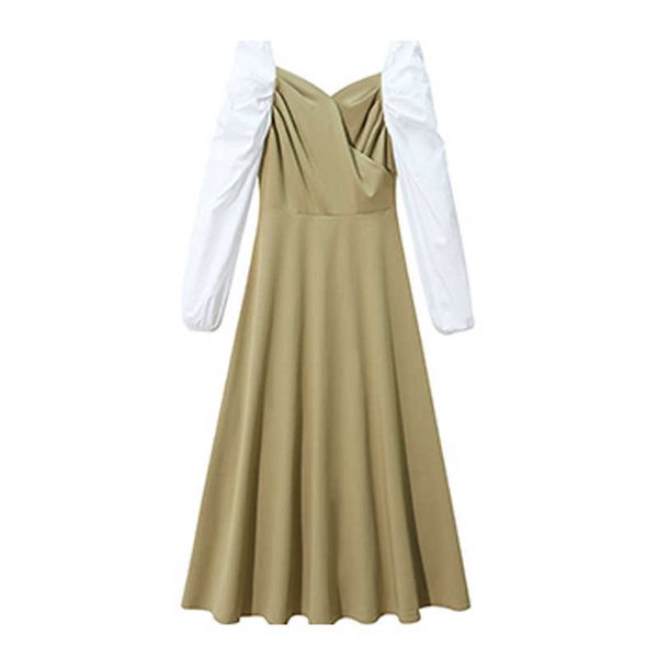 perhaps u black green v-neck long sleeve empire a-line midi dress autumn elegant patchwork d3010 210529, Black;gray
perhaps u black green v-neck long sleeve empire a-line midi dress autumn elegant patchwork d3010 210529, Black;gray