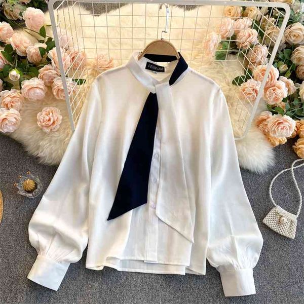spring and summer blouse female round neck tie bow puff sleeve blusa all-match chiffon shirt c570 210507, White
spring and summer blouse female round neck tie bow puff sleeve blusa all-match chiffon shirt c570 210507, White